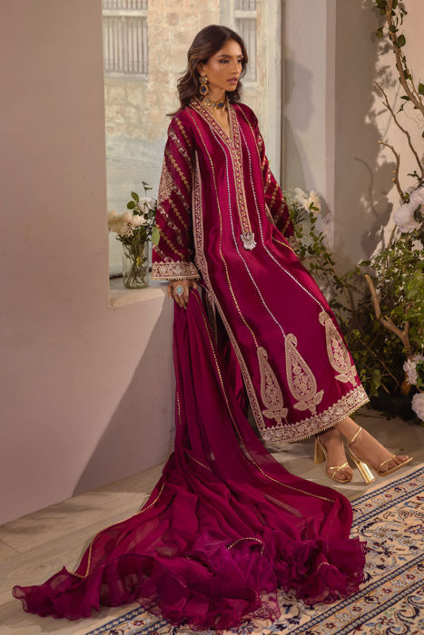 Visaal Cranberry - Shirt and Dupatta